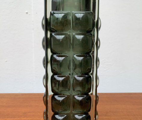 Mid-Century Space Age Brutalist Block Bubble Glass Vase by Horst Tüselmann for Ichendorf Glashütte, 1960s-UAH-1483949