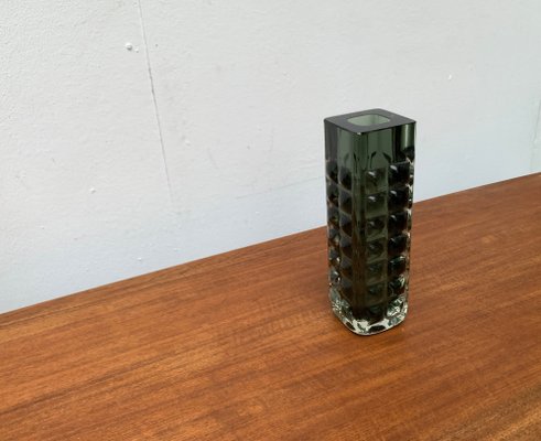 Mid-Century Space Age Brutalist Block Bubble Glass Vase by Horst Tüselmann for Ichendorf Glashütte, 1960s-UAH-1483949