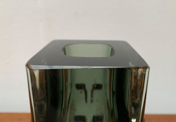 Mid-Century Space Age Brutalist Block Bubble Glass Vase by Horst Tüselmann for Ichendorf Glashütte, 1960s-UAH-1483949