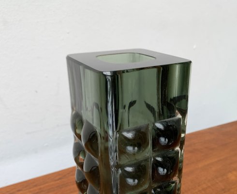 Mid-Century Space Age Brutalist Block Bubble Glass Vase by Horst Tüselmann for Ichendorf Glashütte, 1960s-UAH-1483949