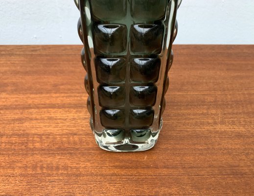 Mid-Century Space Age Brutalist Block Bubble Glass Vase by Horst Tüselmann for Ichendorf Glashütte, 1960s-UAH-1483949