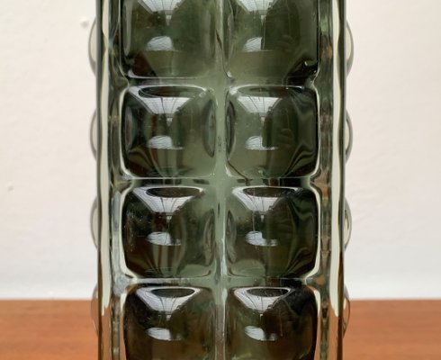 Mid-Century Space Age Brutalist Block Bubble Glass Vase by Horst Tüselmann for Ichendorf Glashütte, 1960s-UAH-1483949