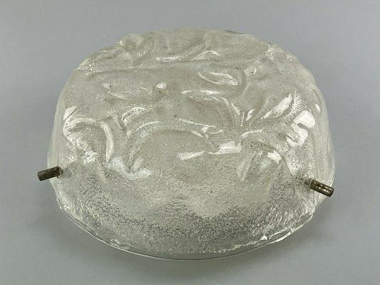 Mid-Century Space Age Ceiling Flush Mount in Ice Glass-EJL-1140755