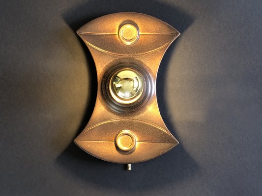 Mid-Century Space Age Ceramic Ceiling Lamp in Brown attributed to Pan, Germany, 1960s-PBW-1757084