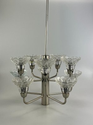 Mid-Century Space Age Chandelier in Metal & Glass, 1970s-EJL-1450705