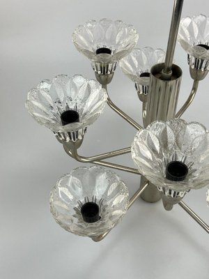 Mid-Century Space Age Chandelier in Metal & Glass, 1970s-EJL-1450705