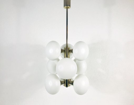 Mid-Century Space Age Chrome 9-Arm Chandelier from Kaiser Idell / Kaiser Leuchten, 1960s-PUK-564674