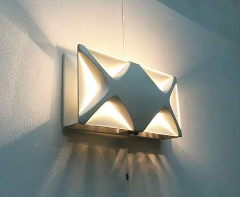 Mid-Century Space Age Cross Oyster Style Wall Lamp by Klaus Link for Heinz Neuhaus Leuchten, Germany, 1960s-UAH-2028124