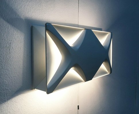 Mid-Century Space Age Cross Oyster Style Wall Lamp by Klaus Link for Heinz Neuhaus Leuchten, Germany, 1960s-UAH-2028124