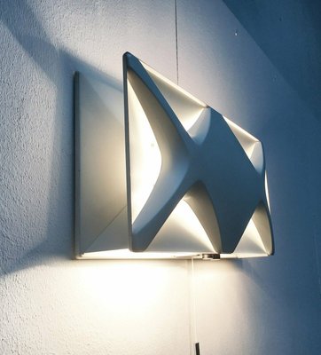 Mid-Century Space Age Cross Oyster Style Wall Lamp by Klaus Link for Heinz Neuhaus Leuchten, Germany, 1960s-UAH-2028124