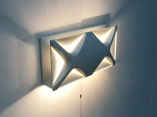 Mid-Century Space Age Cross Oyster Style Wall Lamp by Klaus Link for Heinz Neuhaus Leuchten, Germany, 1960s-UAH-2028124