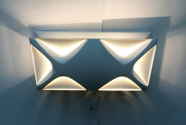 Mid-Century Space Age Cross Oyster Style Wall Lamp by Klaus Link for Heinz Neuhaus Leuchten, Germany, 1960s-UAH-2028124