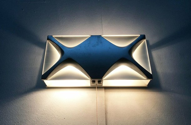 Mid-Century Space Age Cross Oyster Style Wall Lamp by Klaus Link for Heinz Neuhaus Leuchten, Germany, 1960s, Set of 2-UAH-2028123