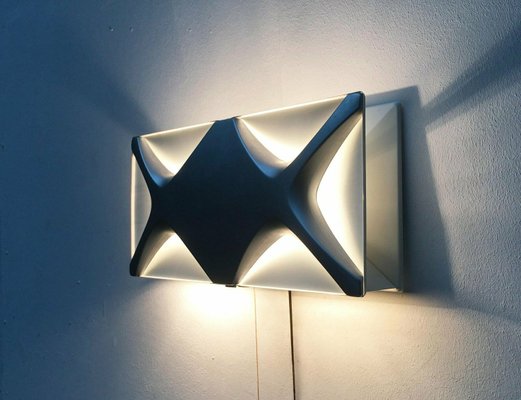 Mid-Century Space Age Cross Oyster Style Wall Lamp by Klaus Link for Heinz Neuhaus Leuchten, Germany, 1960s, Set of 2-UAH-2028123