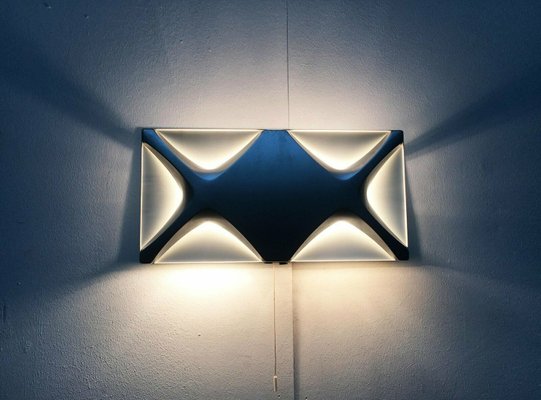 Mid-Century Space Age Cross Oyster Style Wall Lamp by Klaus Link for Heinz Neuhaus Leuchten, Germany, 1960s, Set of 2-UAH-2028123