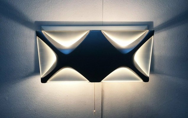 Mid-Century Space Age Cross Oyster Style Wall Lamp by Klaus Link for Heinz Neuhaus Leuchten, Germany, 1960s, Set of 2-UAH-2028123