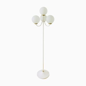 Mid-Century Space Age German Brass and White 4-Arm Floor Lamp from Kaiser Leuchten, 1960s-PUK-617917