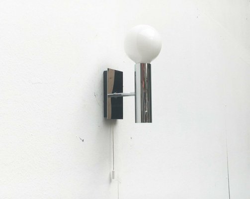 Mid-Century Space Age Minimalist German Chrome Wall Lamp from Hustadt Leuchten, 1960s-UAH-2028091