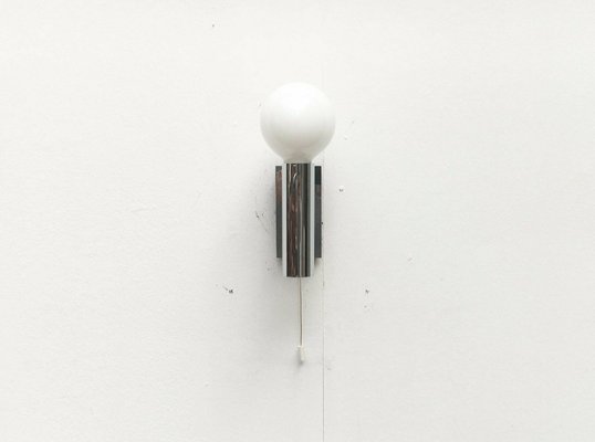 Mid-Century Space Age Minimalist German Chrome Wall Lamp from Hustadt Leuchten, 1960s-UAH-2028091