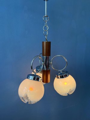 Mid-Century Space Age Murano Glass Pendant Light Ceiling Lamp from Mazzega, 1970s-ZBK-1295444