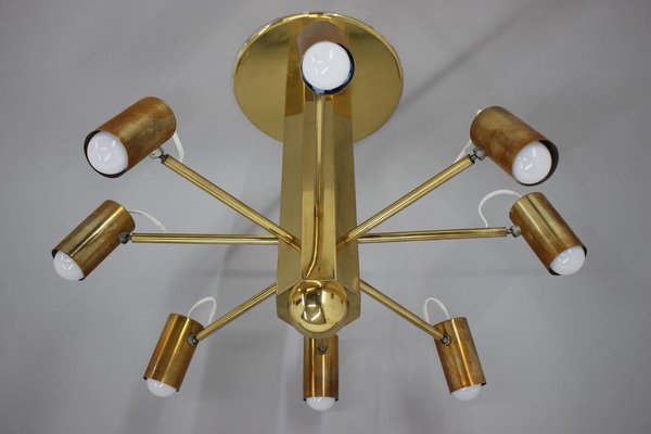 Mid-Century Space Age Sputnik Adjustable Pendant in Brass, 1970s-TZ-1259871