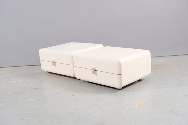 Mid-Century Space Age White Sideboards, France, 1960s, Set of 2-CIP-942333