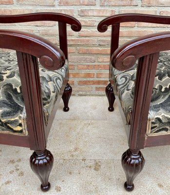 Mid-Century Spanish Armchairs in Wood, Set of 2-NOU-1311360