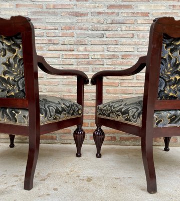 Mid-Century Spanish Armchairs in Wood, Set of 2-NOU-1311360