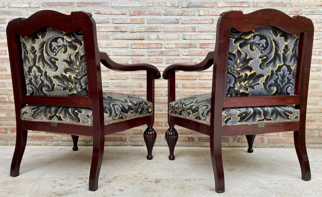 Mid-Century Spanish Armchairs in Wood, Set of 2-NOU-1311360