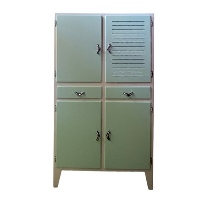 Mid-Century Spanish Fresquera Blue Sky Doors and Drawers Cupboard-TCS-2020606