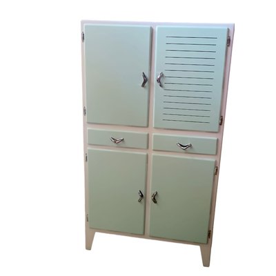 Mid-Century Spanish Fresquera Blue Sky Doors and Drawers Cupboard-TCS-2020606