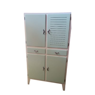 Mid-Century Spanish Fresquera Blue Sky Doors and Drawers Cupboard-TCS-2020606