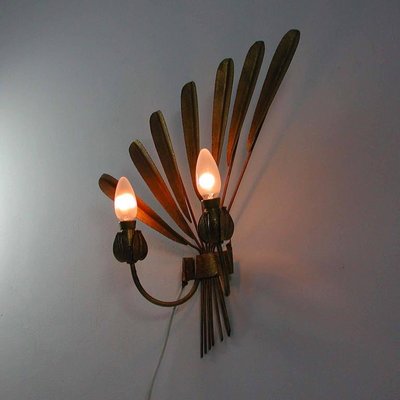 Mid-Century Spanish Gilt Sconce, 1950s-OE-897874