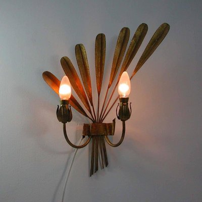 Mid-Century Spanish Gilt Sconce, 1950s-OE-897874