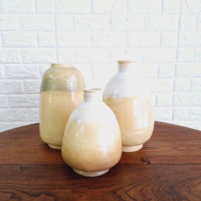 Mid-Century Spanish Glazed Ceramic Vases, 1950s, Set of 3-FRB-1739743