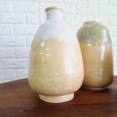 Mid-Century Spanish Glazed Ceramic Vases, 1950s, Set of 3-FRB-1739743