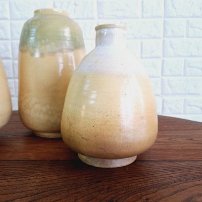 Mid-Century Spanish Glazed Ceramic Vases, 1950s, Set of 3-FRB-1739743