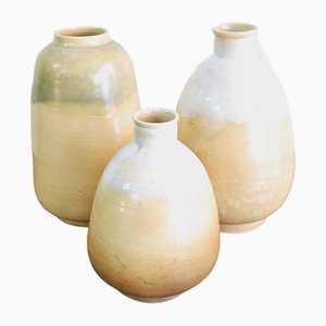 Mid-Century Spanish Glazed Ceramic Vases, 1950s, Set of 3-FRB-1739743