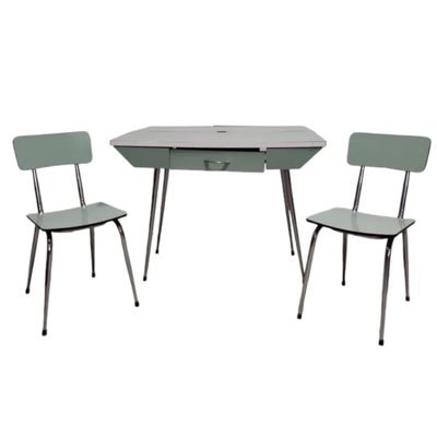 Mid-Century Spanish Kitchen Formica Table with Chairs, Set of 3-TCS-2036121