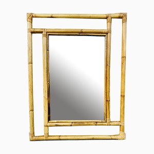 Mid-Century Spanish Modern Handmade Bamboo Wall Mirror-NOU-1005652