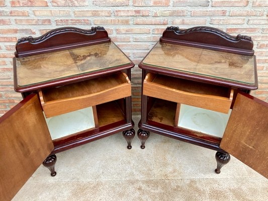 Mid-Century Spanish Nightstands in Wood, Set of 2-NOU-1314862