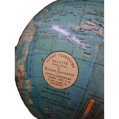 Mid-Century Spanish Terrestrial Globe by Antonio Santamans-TCS-2040404