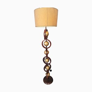 Mid-Century Spanish Wood Floor Lamp-TCS-1806055