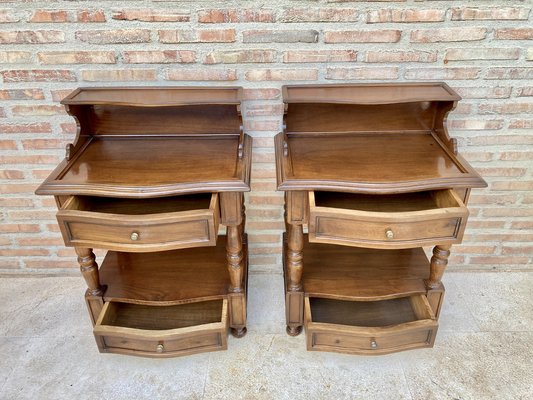 Mid-Century Spanish Wood Nightstands, Set of 2-NOU-1162334