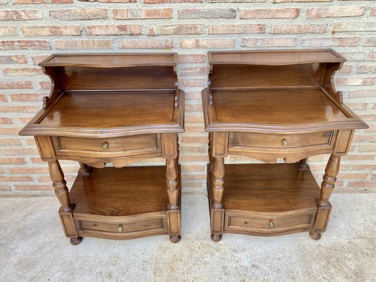 Mid-Century Spanish Wood Nightstands, Set of 2-NOU-1162334