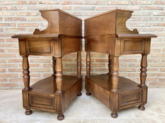 Mid-Century Spanish Wood Nightstands, Set of 2-NOU-1162334