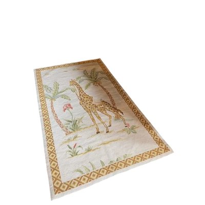 Mid-Century Spanish Wool Rug with Giraffe-TCS-2021788