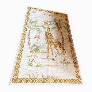 Mid-Century Spanish Wool Rug with Giraffe-TCS-2021788