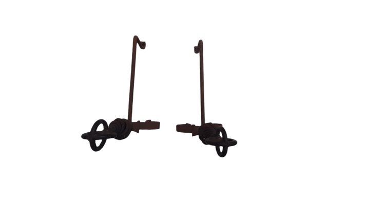 Mid-Century Spanish Wrought Iron Andirons or Firedogs, Set of 2-TCS-1347680