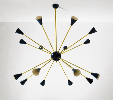 Mid-Century Sputnik Chandelier in Brass, 1960s-WLO-1384216